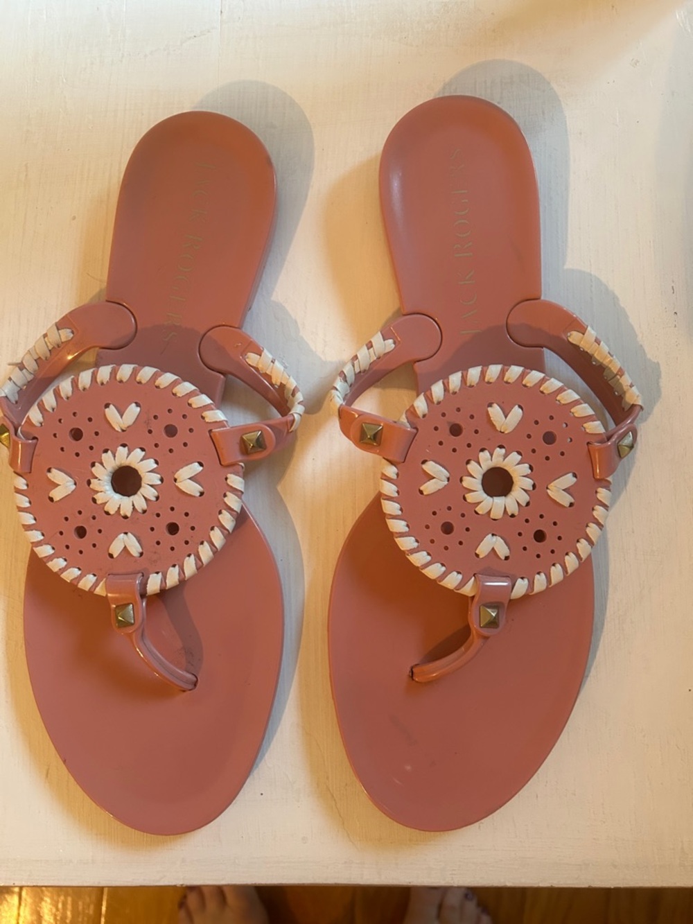 Jack Rogers Jelly Woven Accent Pink Sandals - Size 9